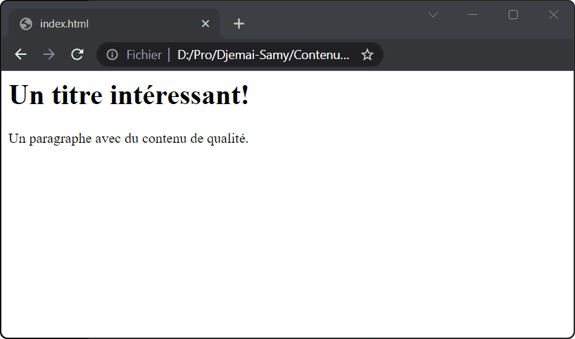 Première page HTML