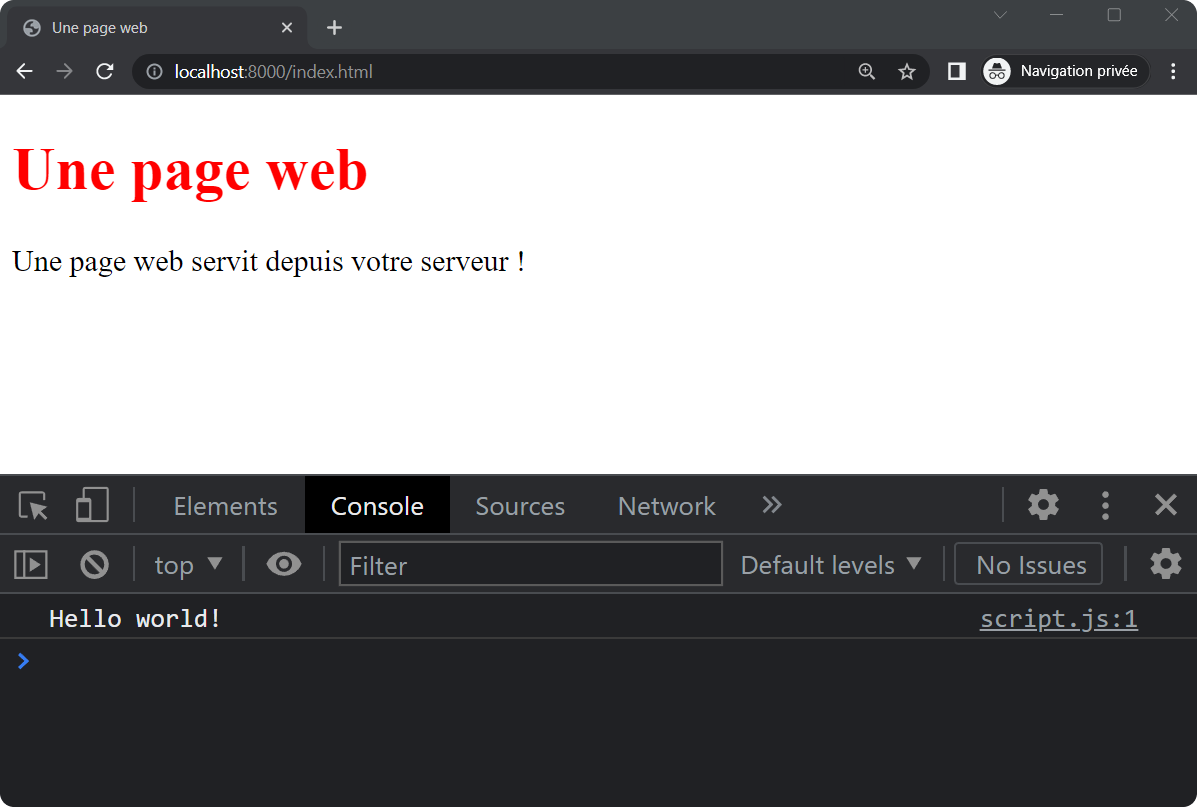 Accéder a des resource statique en utilisant le navigateur et un serveur web avec NodeJS.